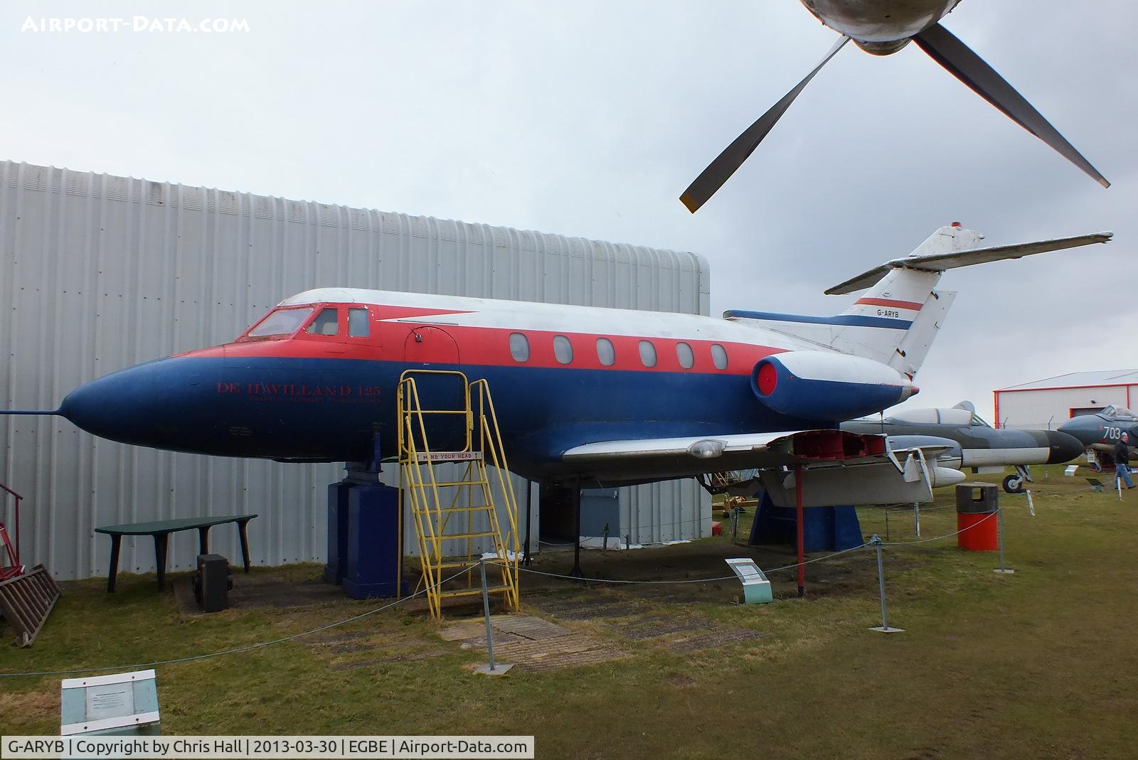 G-ARYB, 1963 De Havilland DH-125 Series 1/521 C/N 25002, preserved at the Midland Air Museum