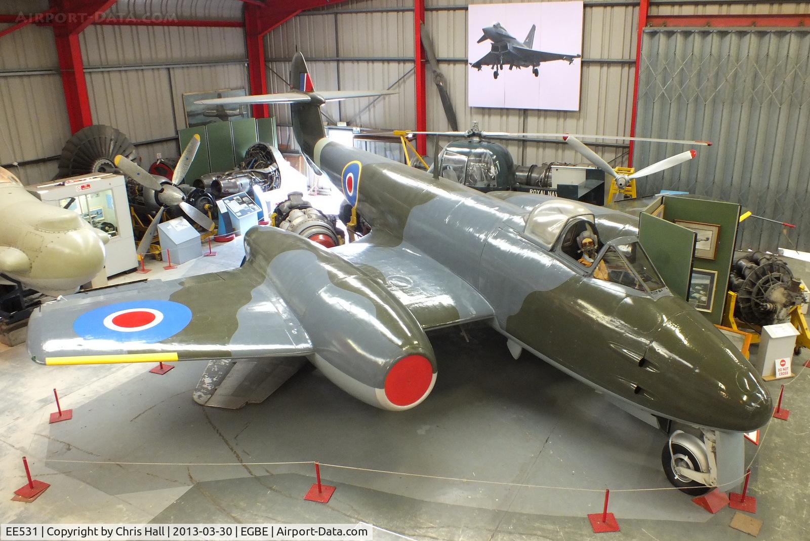 EE531, 1944 Gloster Meteor F.4 C/N Not found EE531, preserved at the Midland Air Museum