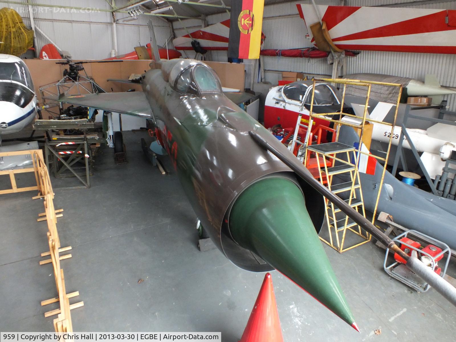 959, 1968 Mikoyan-Gurevich MiG-21SPS C/N 94A6503, preserved at the Midland Air Museum