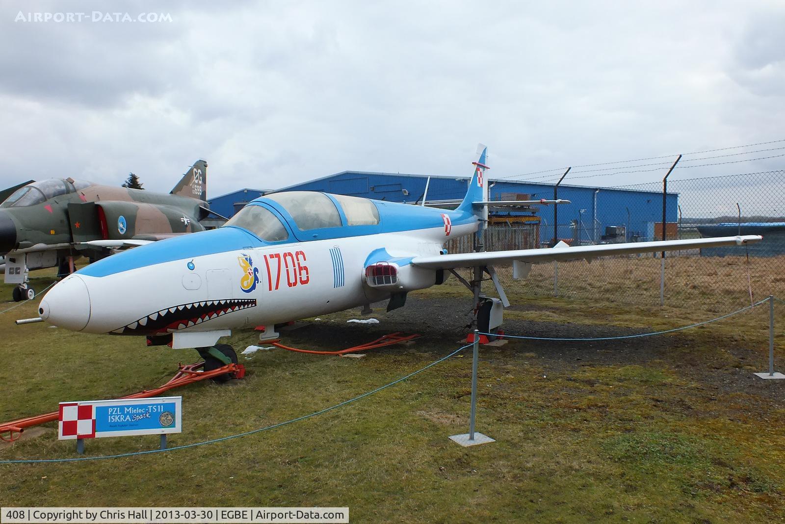 408, PZL-Mielec TS-11 Iskra C/N 1H-0408, preserved at the Midland Air Museum, wearing the false markings 1706