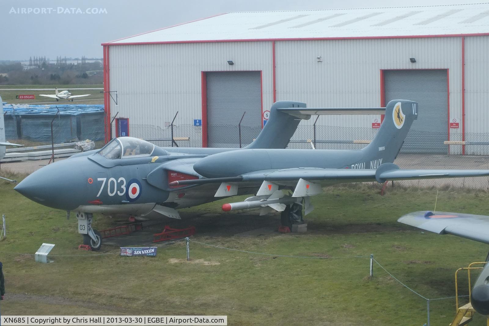 XN685, 1962 De Havilland DH-110 Sea Vixen FAW.2 C/N 10093, preserved at the Midland Air Museum