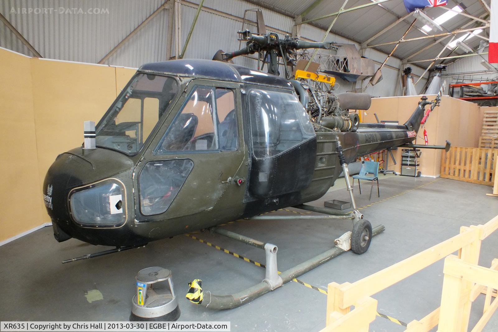 XR635, 1965 Westland Scout AH.1 C/N F9535, preserved at the Midland Air Museum