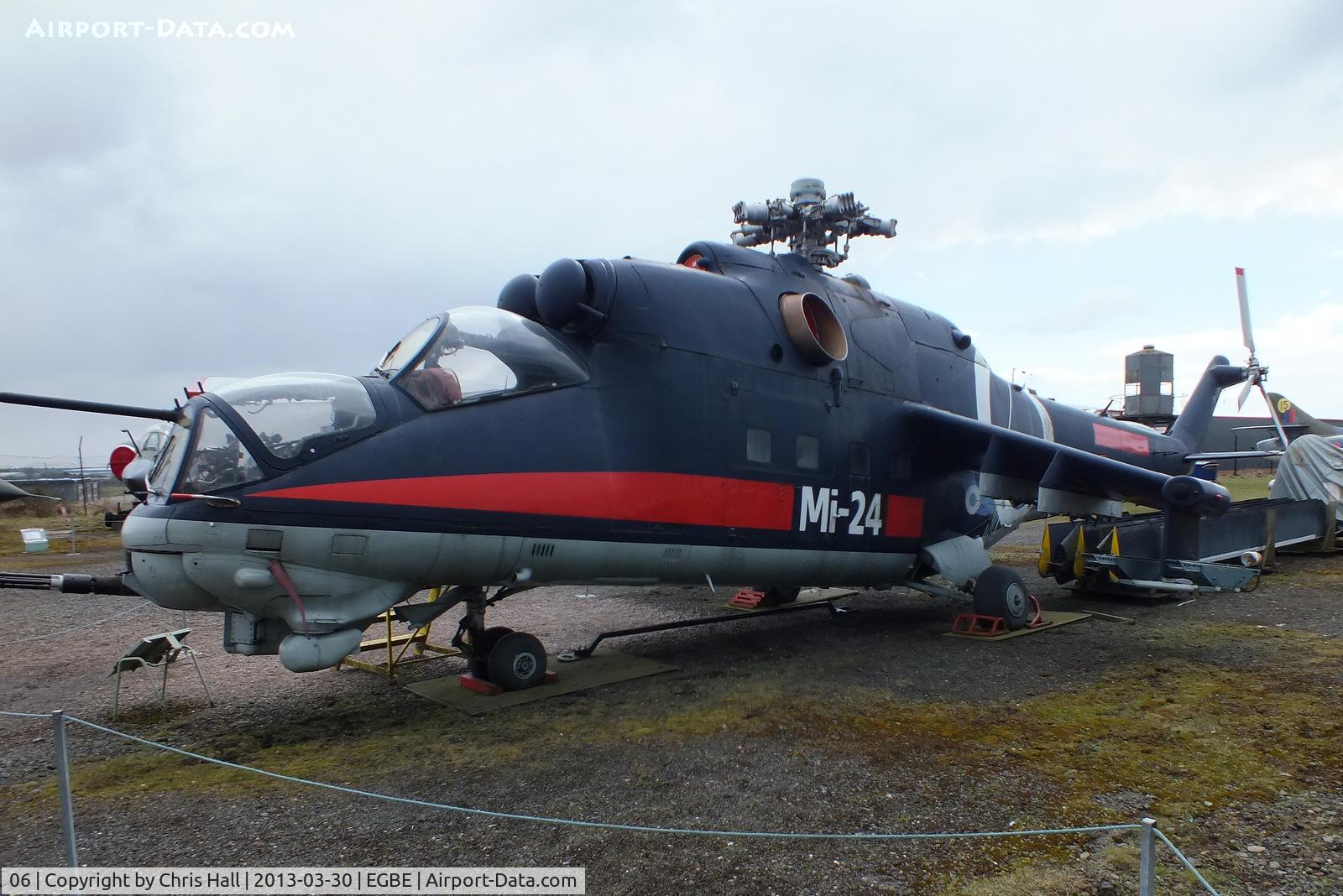 06, Mil Mi-24D Hind D C/N 353246405029, preserved at the Midland Air Museum