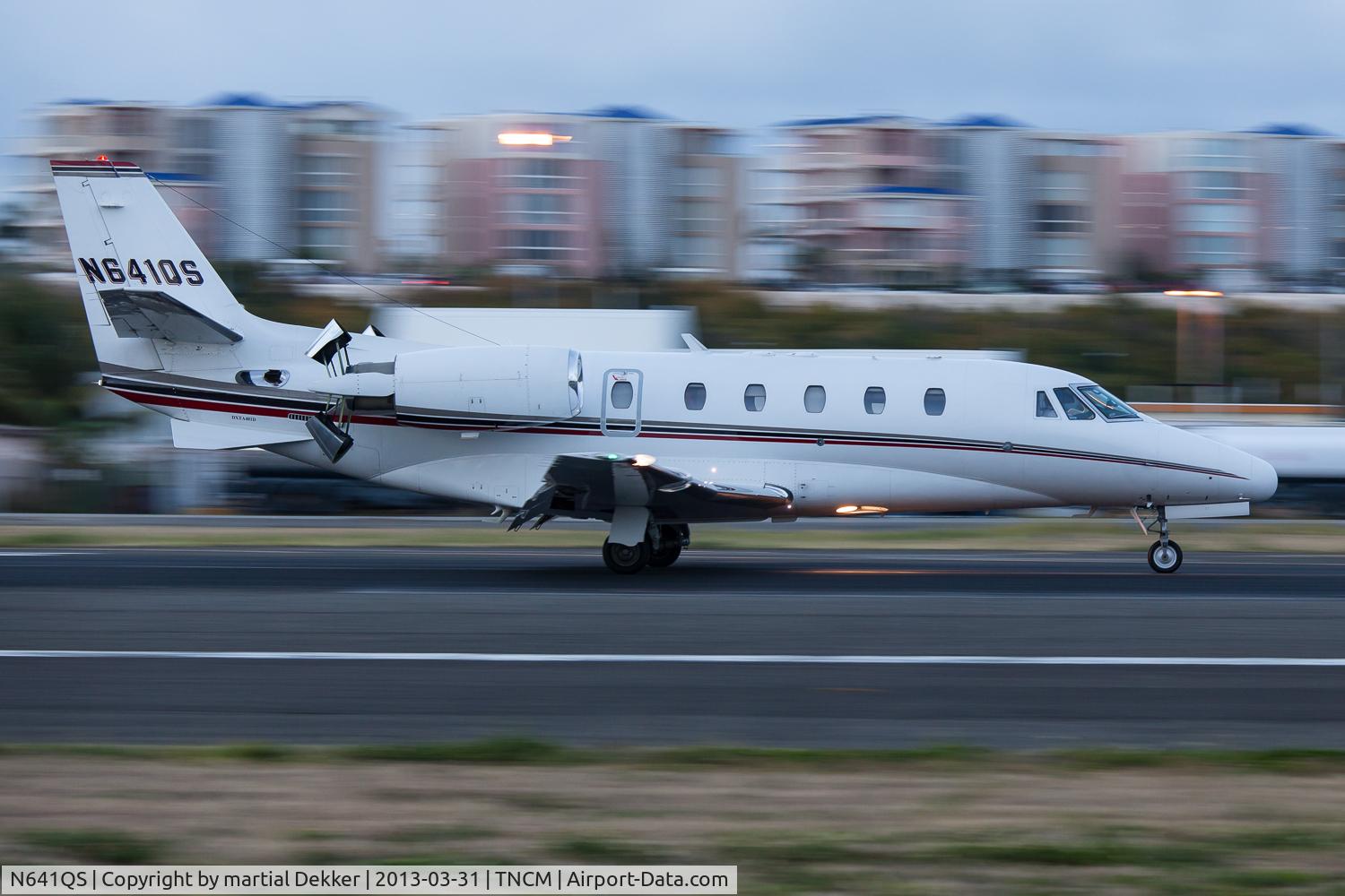 N641QS, 2002 Cessna 560XL Citation Excel C/N 560-5295, landing SXM