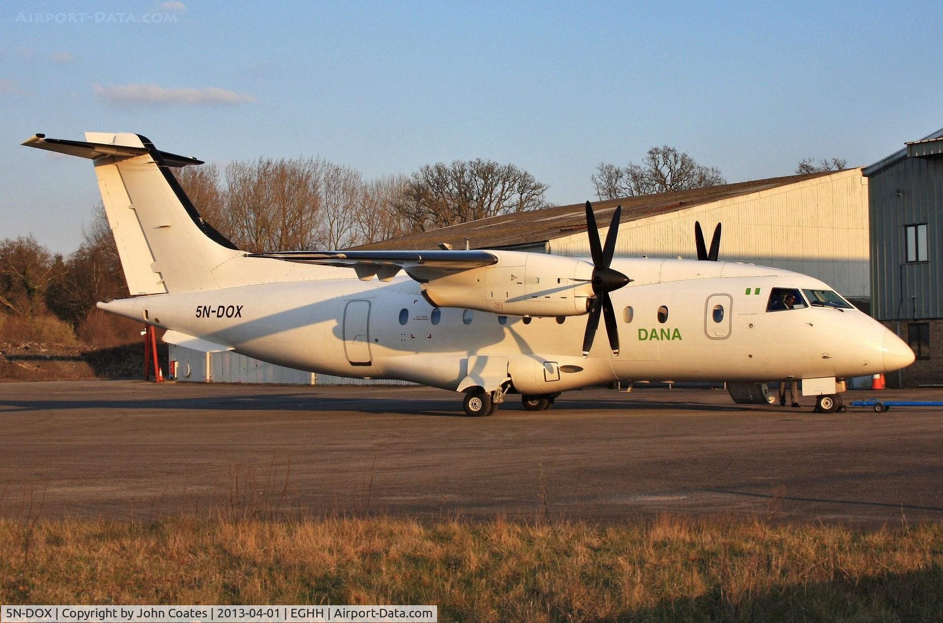 5N-DOX, 1996 Dornier 328-110 C/N 3073, ex OE-LKF arrives at JETS apron