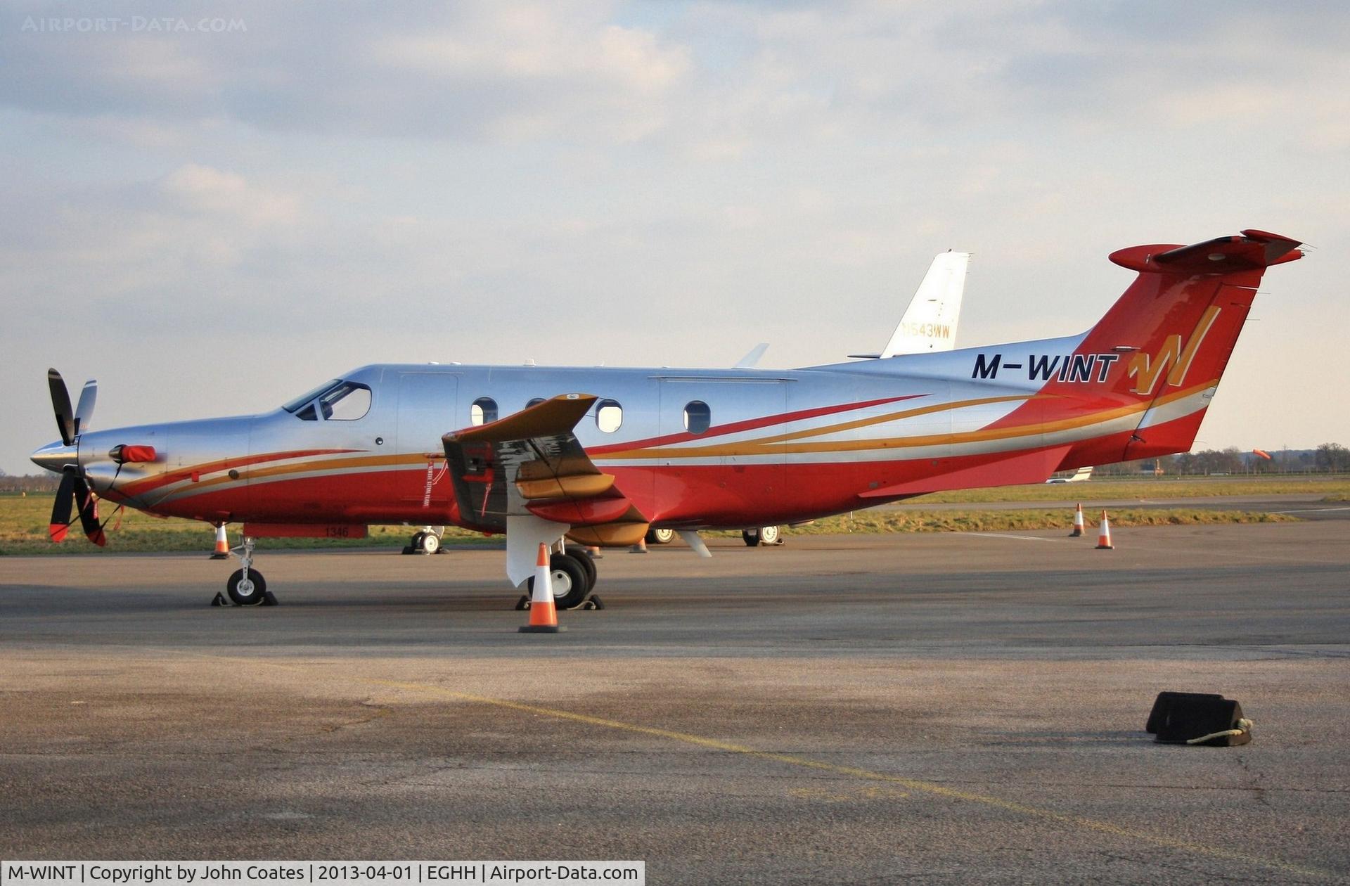 M-WINT, 2012 Pilatus PC-12/47E C/N 1346, Parked at Sigs
