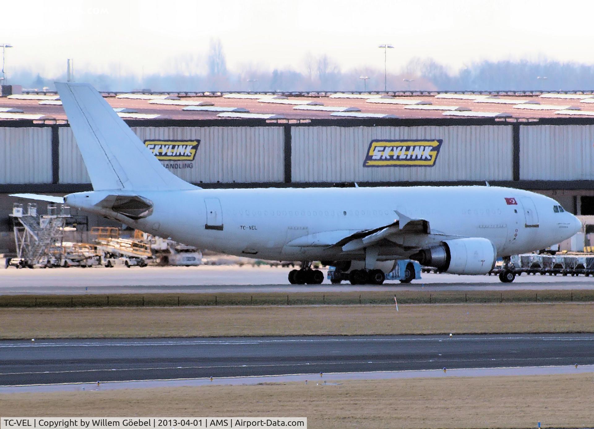 TC-VEL, 1991 Airbus A310-308(F) C/N 622, Taxi to runway for take off from Schiphol Airport