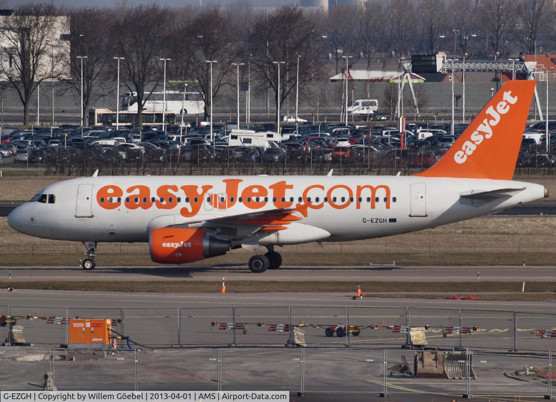 G-EZGH, 2011 Airbus A319-111 C/N 4667, Taxi to the gate of Schiphol Airport
