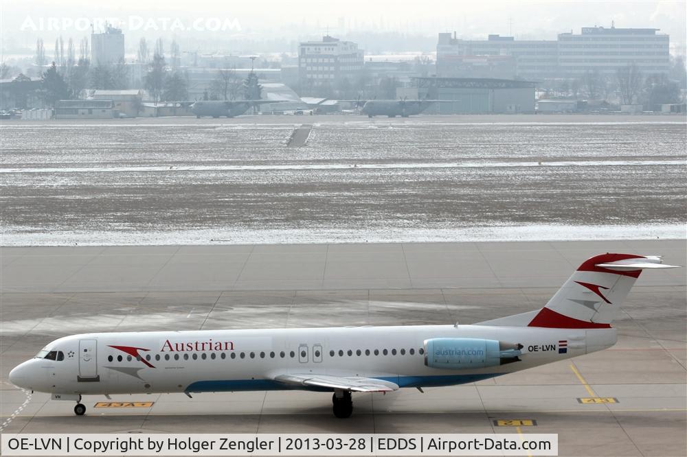 OE-LVN, 1991 Fokker 100 (F-28-0100) C/N 11367, On taxi to rwy 07....