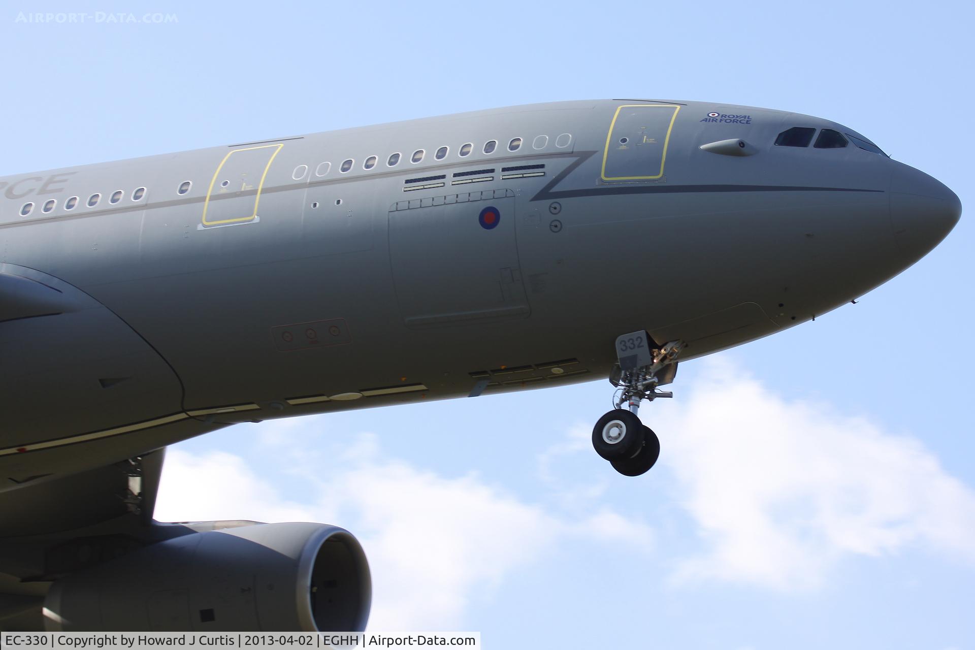 EC-330, 2011 Airbus KC3 Voyager (A330-243MRTT) C/N 1275, Close up of the nose, showing the last three of its RAF registration, ZZ332, clearly on the nose wheel door.