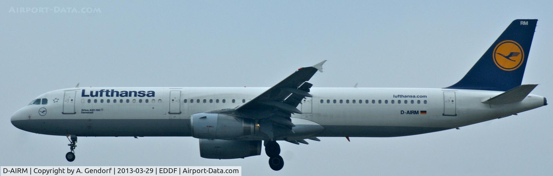 D-AIRM, 1994 Airbus A321-131 C/N 0518, Lufthansa, on short finals RWY 25L at Frankfurt Int´l (EDDF)