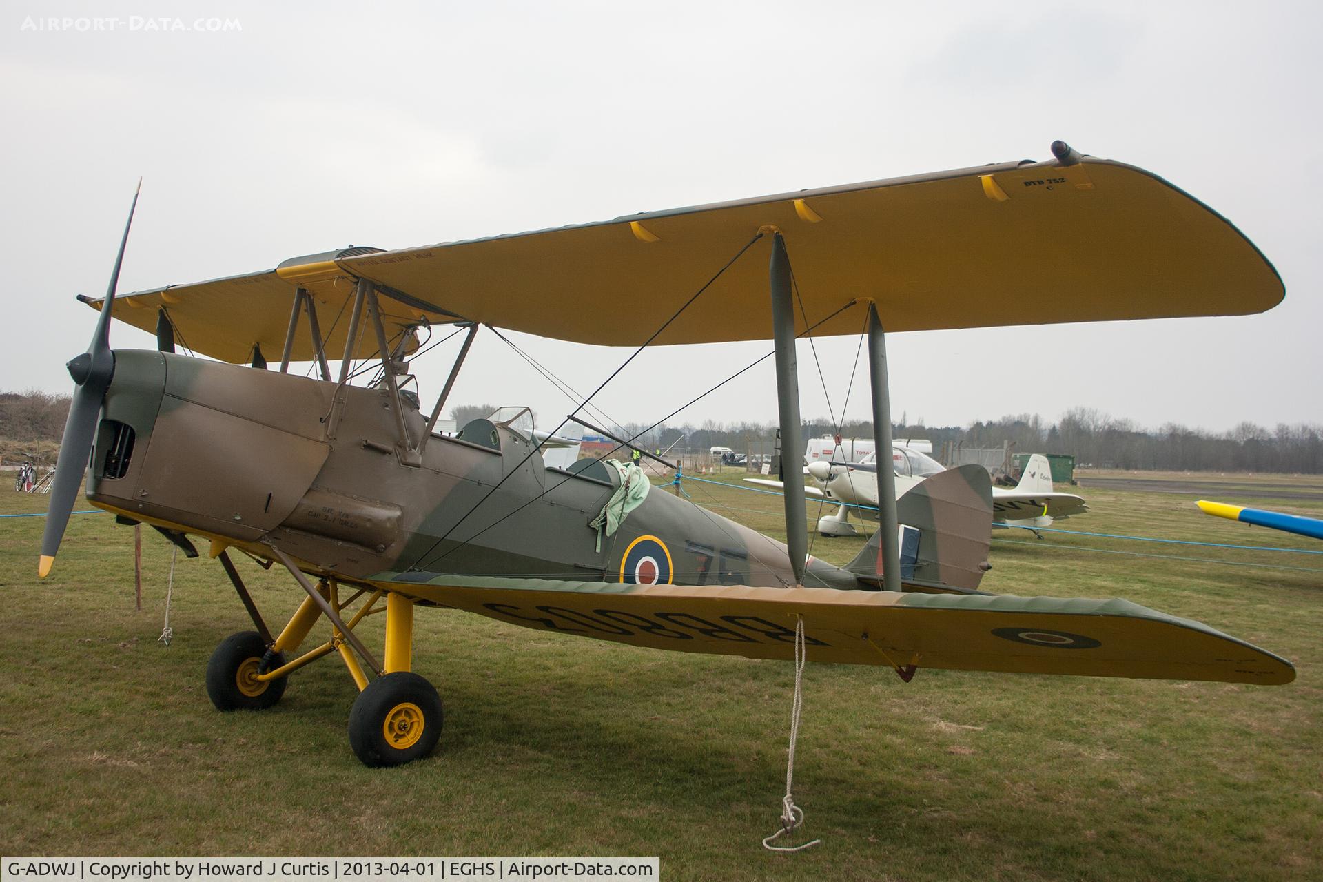 G-ADWJ, 1935 De Havilland DH-82A Tiger Moth II C/N 3450, At the LAA Fly-In and HMS Dipper 70th Anniversary Event. Privately owned. Painted as BB803, a resident here.
