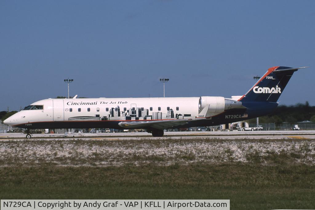 N729CA, Bombardier CRJ-100ER (CL-600-2B19) C/N 7265, Comair CRJ