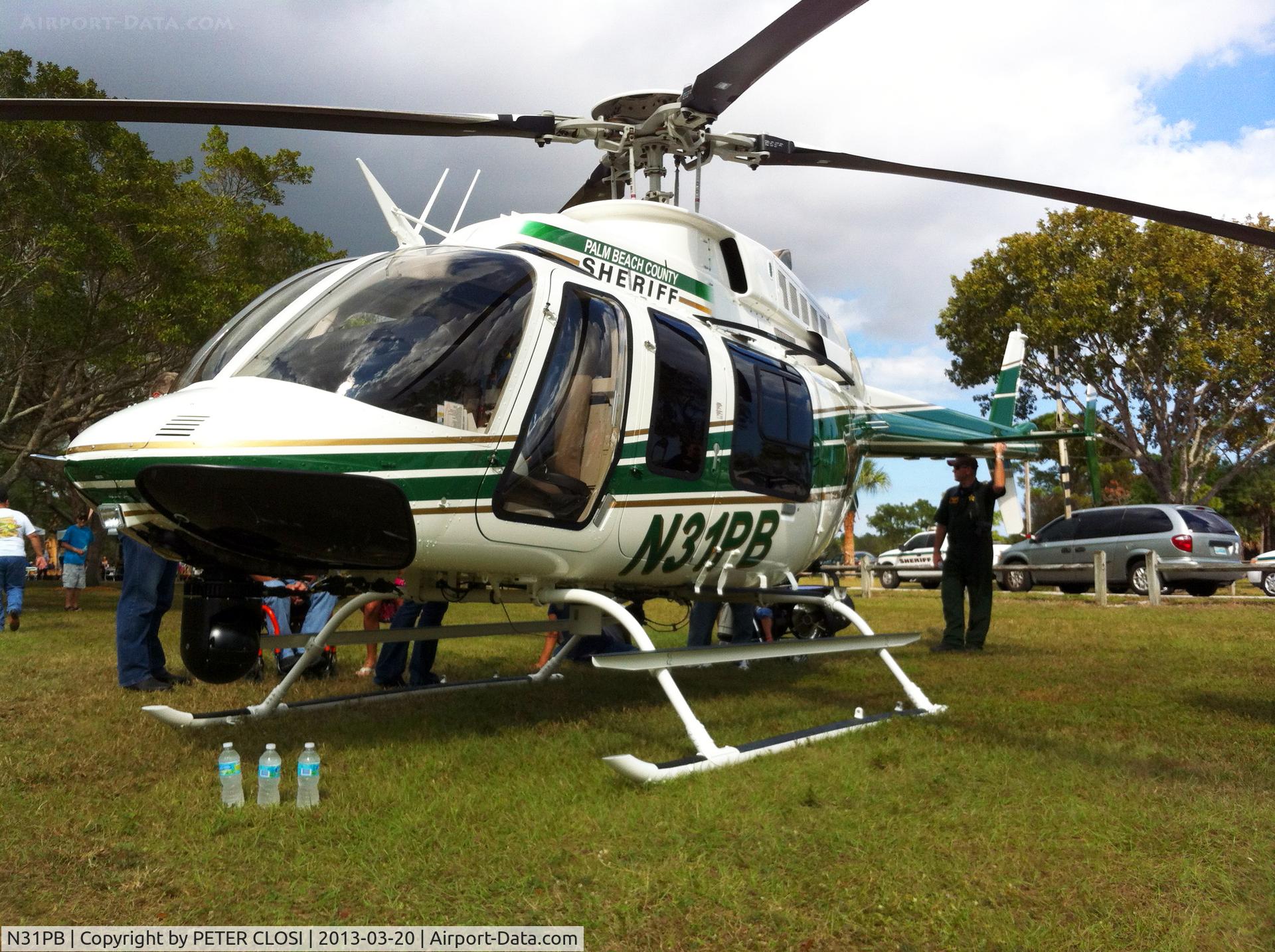 N31PB, 2003 Bell 407 C/N 53569, Eagle One, on display at Okeeheelee Park in West Palm Beach, FL for a PBSO event.