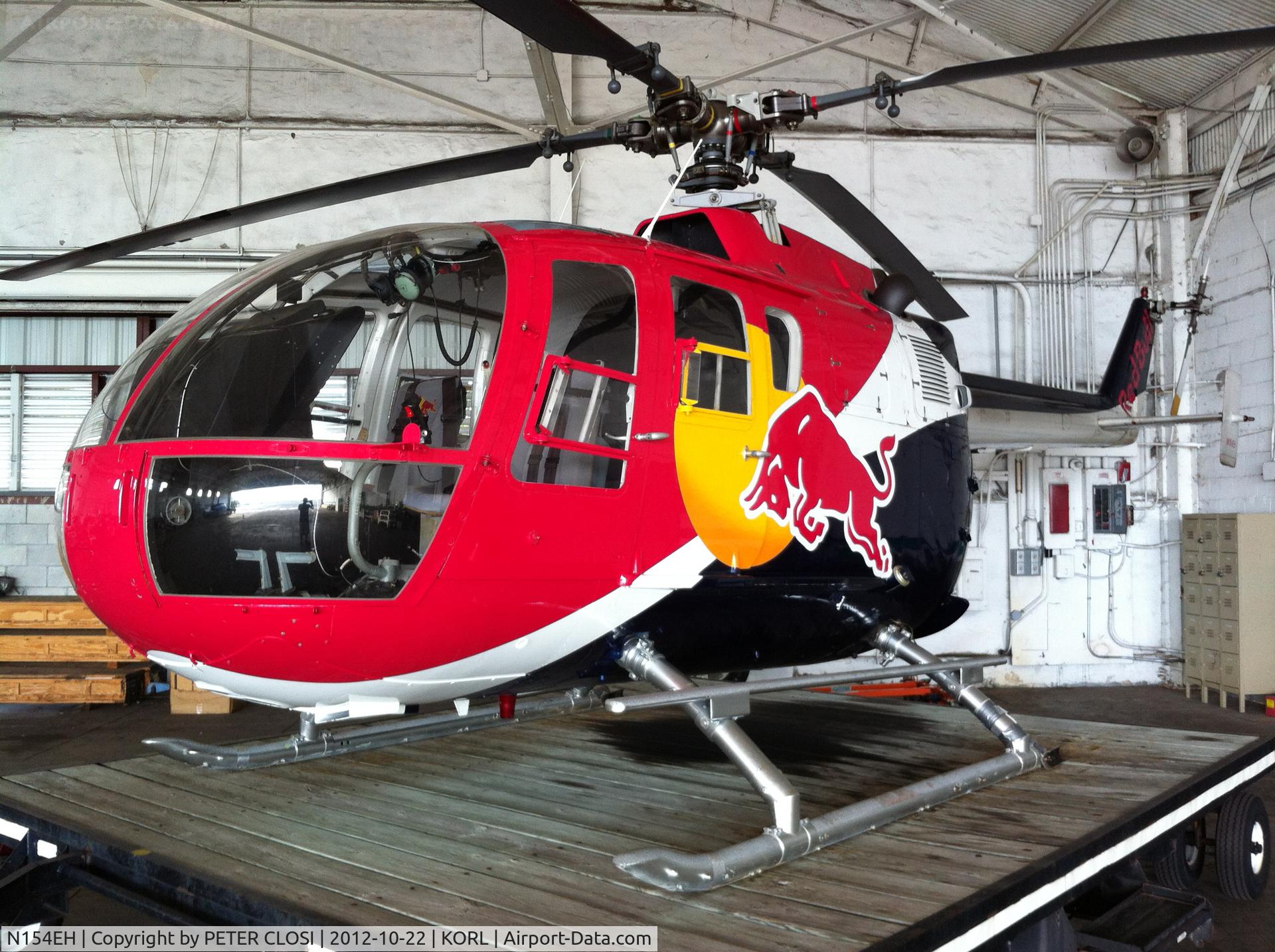N154EH, 1985 MBB Bo-105CBS-4 C/N S-704, Chuck Aaron's Redbull Chopper visiting Orlando, FL.