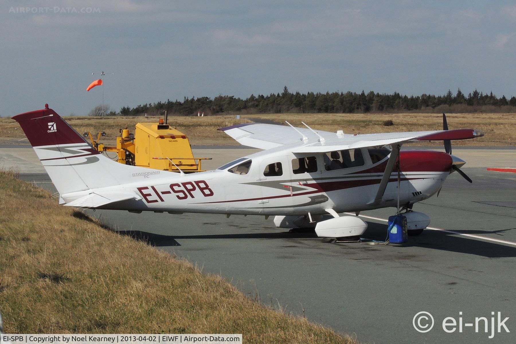 EI-SPB, 2007 Cessna T206H Turbo Stationair Turbo Stationair C/N T20608753, Photographed on the light aircraft ramp at Waterford Airport.