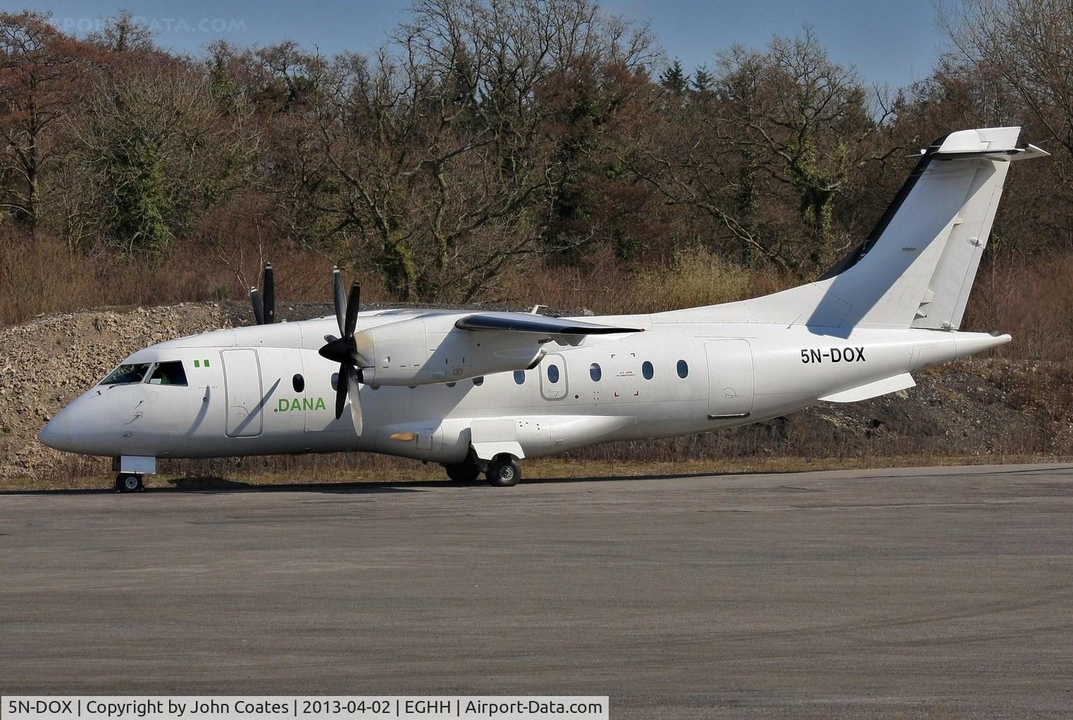 5N-DOX, 1996 Dornier 328-110 C/N 3073, ex OE-LKF  parked at JETS still with DANA titles.
