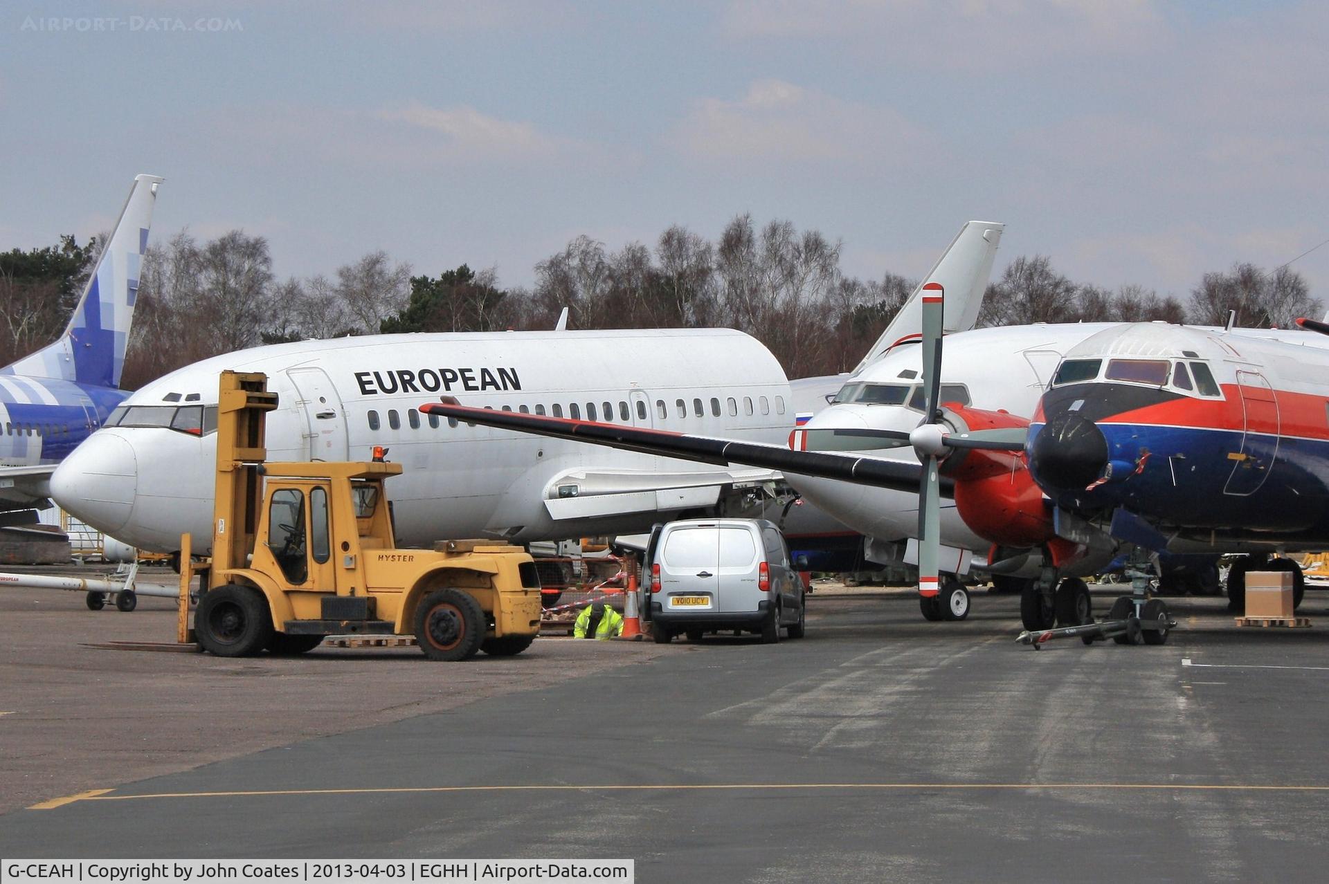 G-CEAH, 1975 Boeing 737-229 C/N 21135, Front fuse section being readied for clean up and new titles