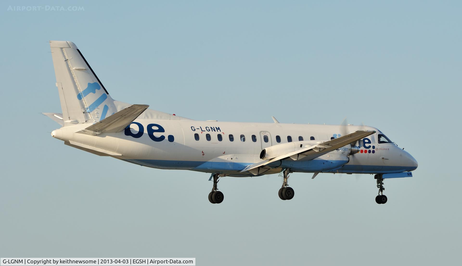 G-LGNM, 1990 Saab SF340B C/N 340B-187, Landing from the west at 17:26.
