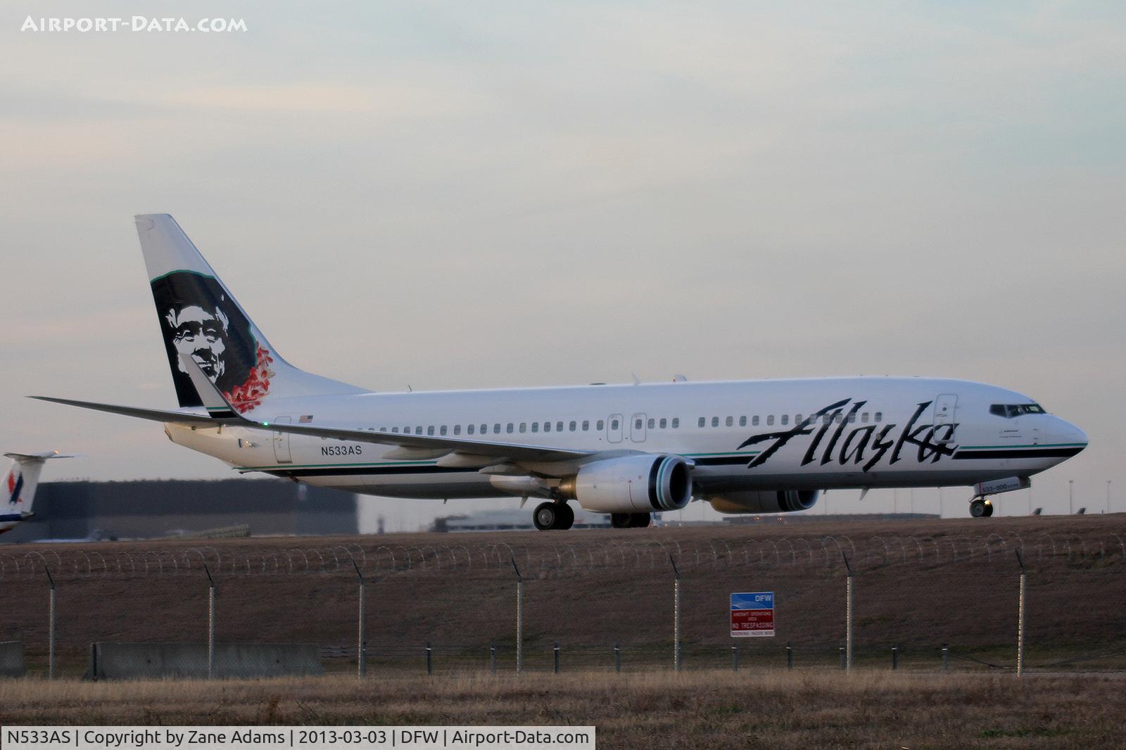 N533AS, 2010 Boeing 737-890 C/N 35201, Alaska Airlines at DFW Airport