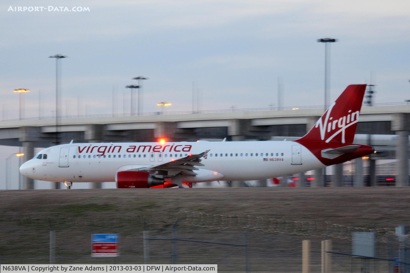 N638VA, 2008 Airbus A320-214 C/N 3503, Virgin America at DFW Airport
