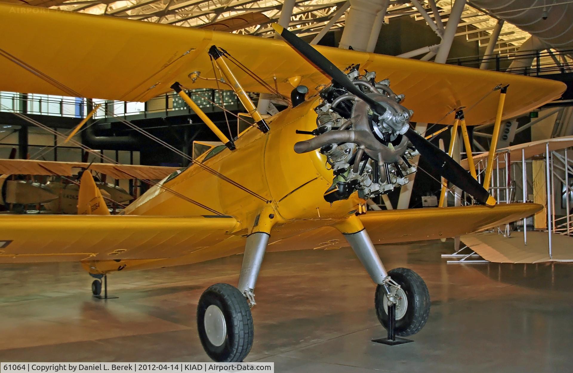 61064, 1943 Boeing N2S-5 Kaydet (E75) C/N 75-5186, The N2S-5 was the Navy version of the PT-13D.  After Boeing took over Lloyd Stearman's operation, the company built over 10,000 of these lovely biplanes.