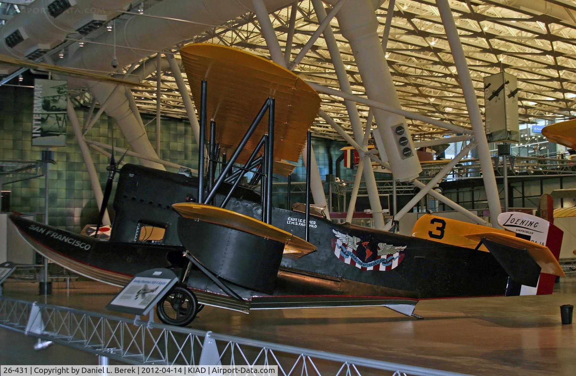 26-431, 1926 Loening OA-1A C/N unkn, One year before Lindbergh grabbed the spotlight with his epic flight, five of these aircraft set out on a goodwill tour through Central and South America, covering 22,000 miles (35,200 km).
