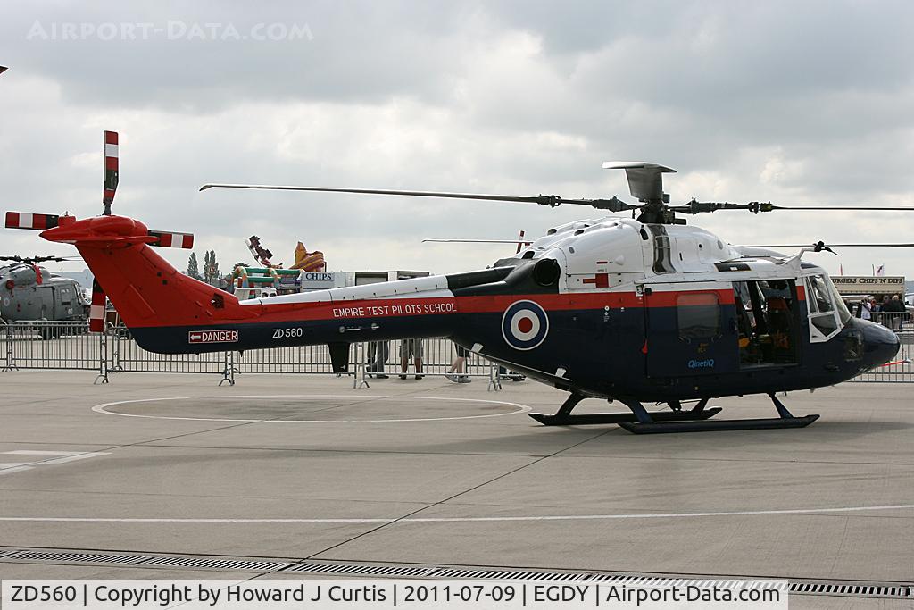 ZD560, 1987 Westland Lynx AH.7 C/N 333, 40th Anniversary of the Westland Lynx. At Air Day.