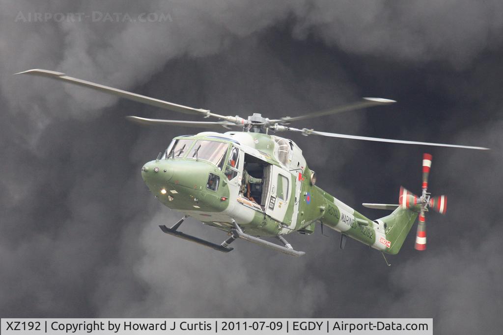 XZ192, 1978 Westland Lynx AH.7 C/N 089, 40th Anniversary of the Westland Lynx. At Air Day. Dramatic shot in front of pyrotechics in the finale.