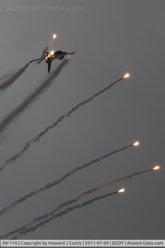 FA-110, SABCA F-16AM Fighting Falcon C/N 6H-110, At Air Day. Firing off flares against a grim sky!l