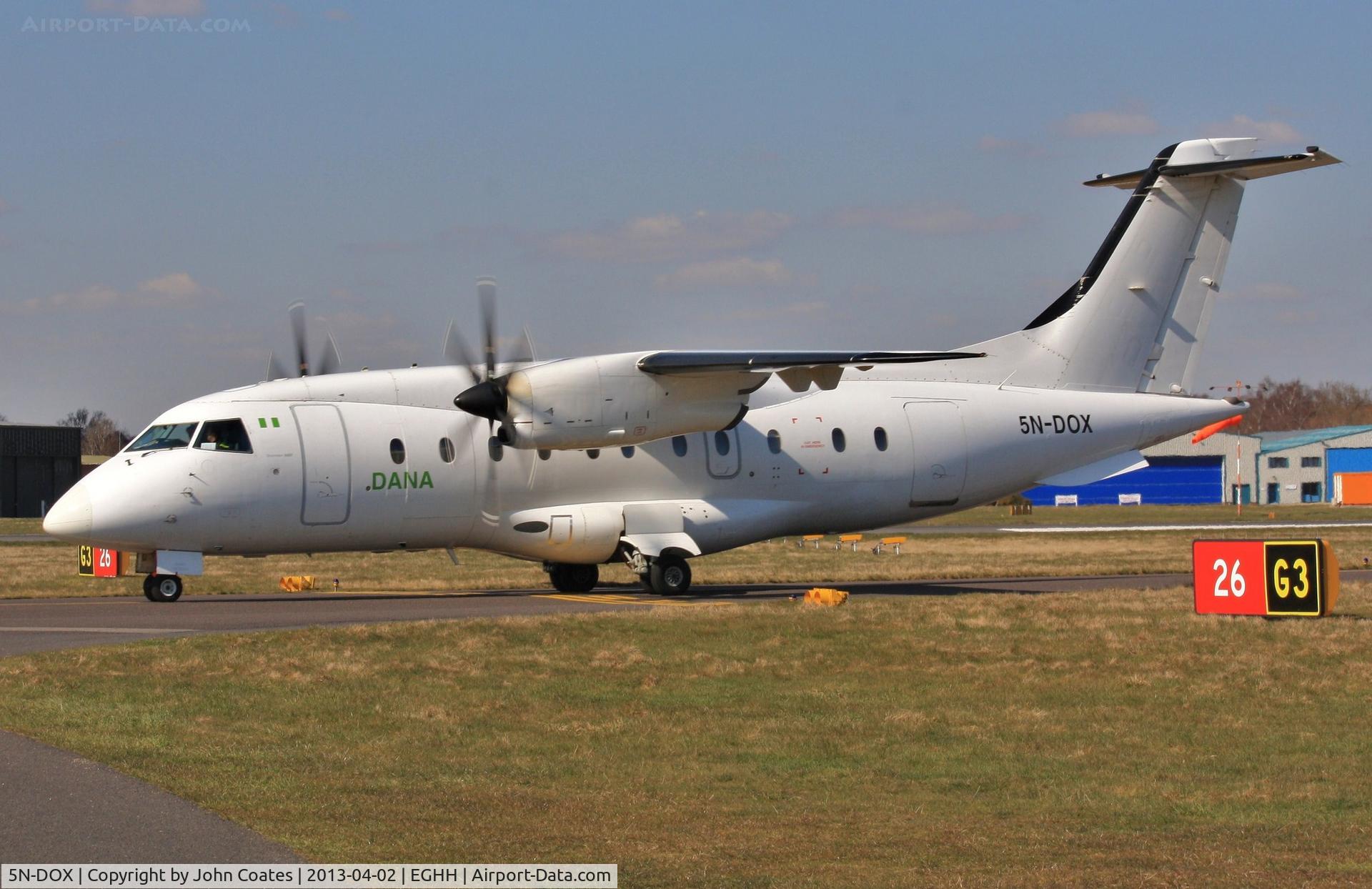 5N-DOX, 1996 Dornier 328-110 C/N 3073, Taxiing to old runway for engine running tests
