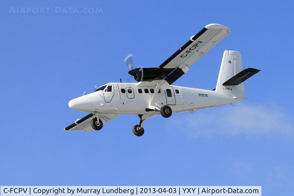 C-FCPV, 1973 De Havilland Canada DHC-6-300 Twin Otter C/N 371, Landing at Whitehorse, Yukon - operated by Alkan Air of Whitehorse.