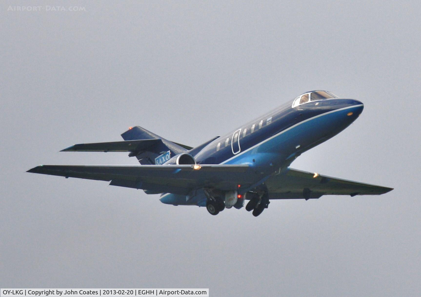 OY-LKG, 1997 Raytheon Hawker 800XP C/N 258345, Departing after a short stay