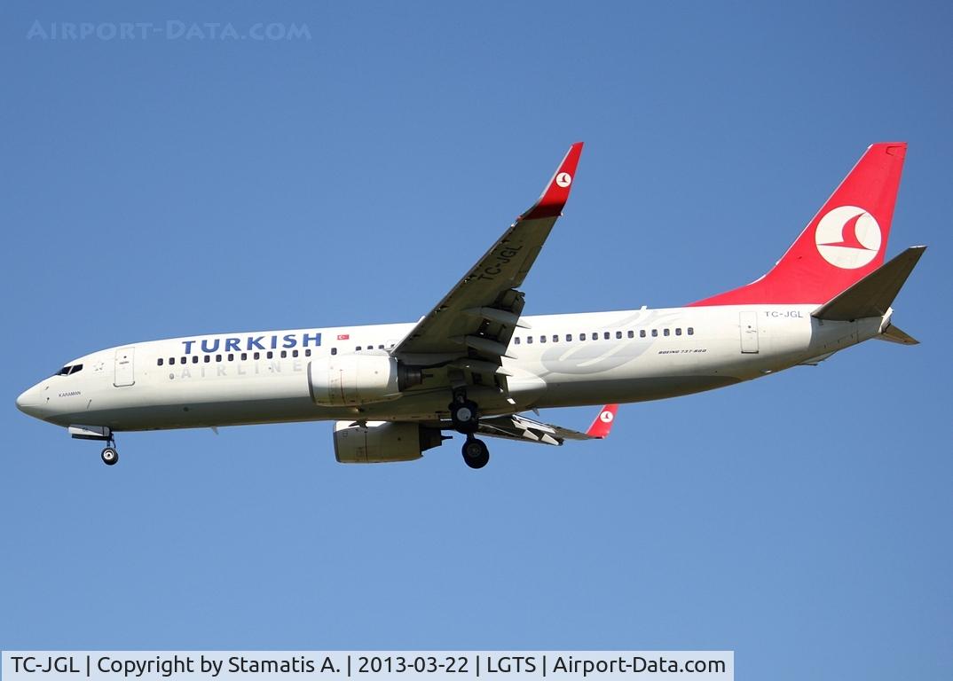 TC-JGL, 2006 Boeing 737-8F2 C/N 34410, Boeing 737-8F2  TC-JGL
Landing at Thessaloniki ''Makedonia'' Airport SKG/LGTS
22/3/2013