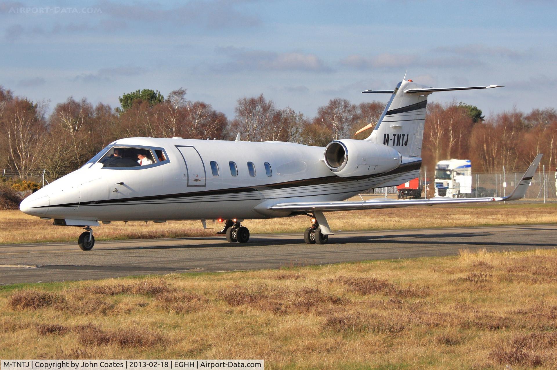 M-TNTJ, 1983 Learjet 55 C/N 55-087, Crew ferry arriving at European ramp
