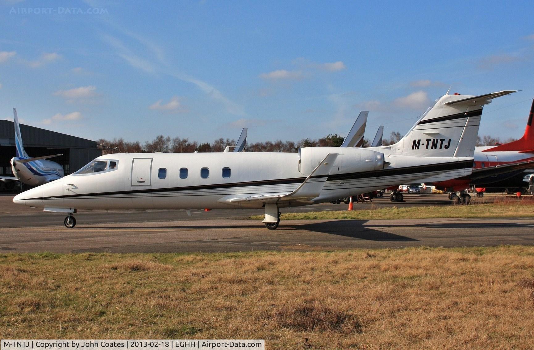 M-TNTJ, 1983 Learjet 55 C/N 55-087, Crew ferry arriving at European