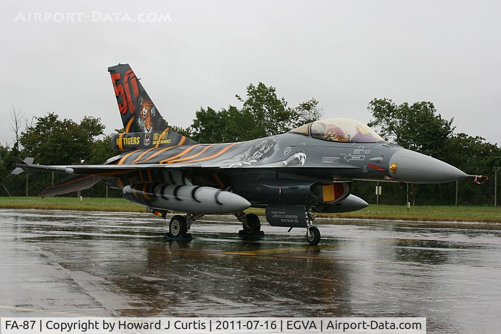 FA-87, SABCA F-16AM Fighting Falcon C/N 6H-87, Lovely NATO Tigers scheme. Belgian AF. RIAT 2011.