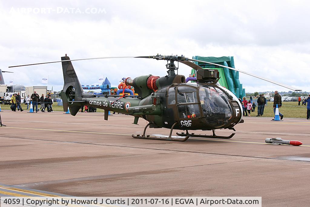 4059, Aérospatiale SA-342M Gazelle C/N 2059, Coded GBF. Armée de Terre. RIAT 2011.