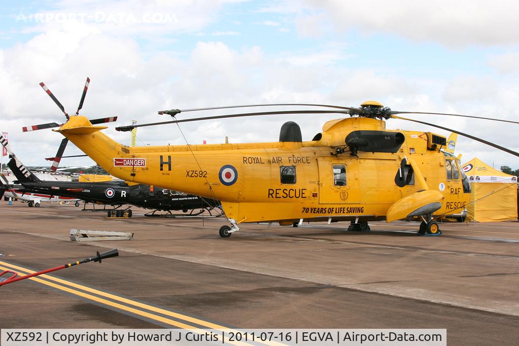 XZ592, 1978 Westland Sea King HAR.3 C/N WA858, Coded H, 70 years of lifesaving titles. RIAT 2011.