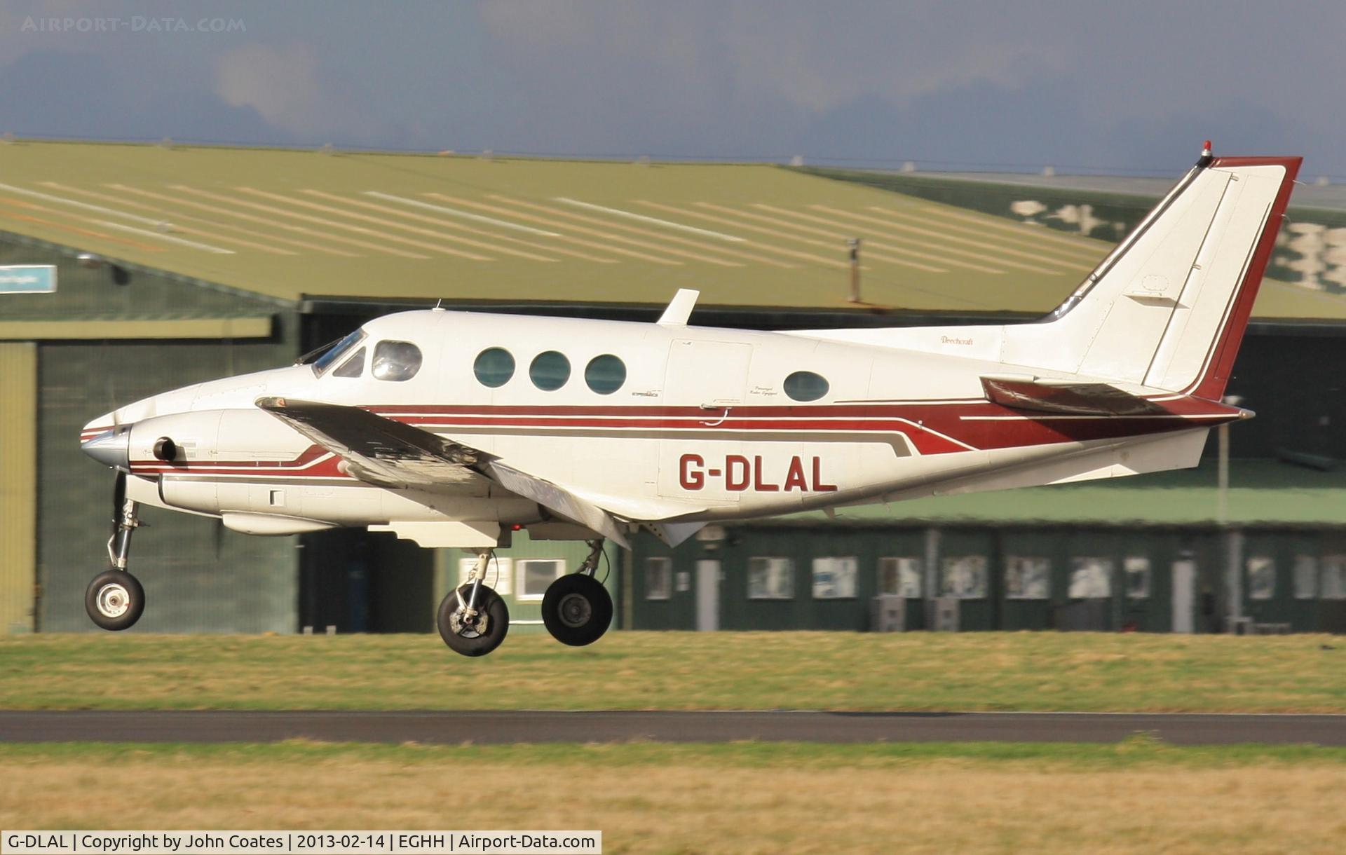 G-DLAL, 1976 Beech E90 King Air C/N LW-187, About to touchdown on 26