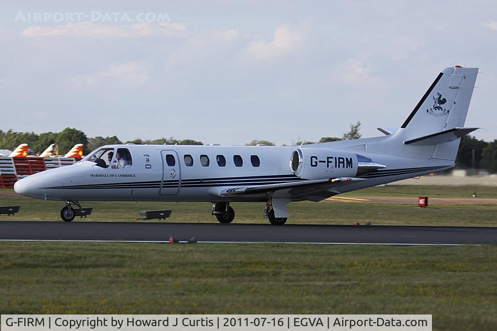 G-FIRM, 2000 Cessna 550B Citation Bravo C/N 550-0940, Departing after RIAT 2011.