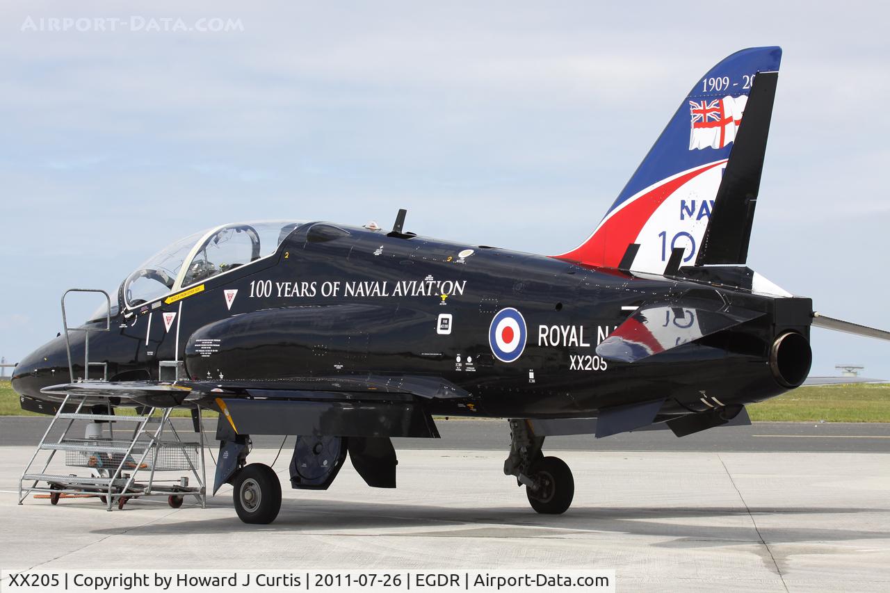 XX205, 1978 Hawker Siddeley Hawk T.1A C/N 052/312052, Clearly with a new rudder! FRADU.
