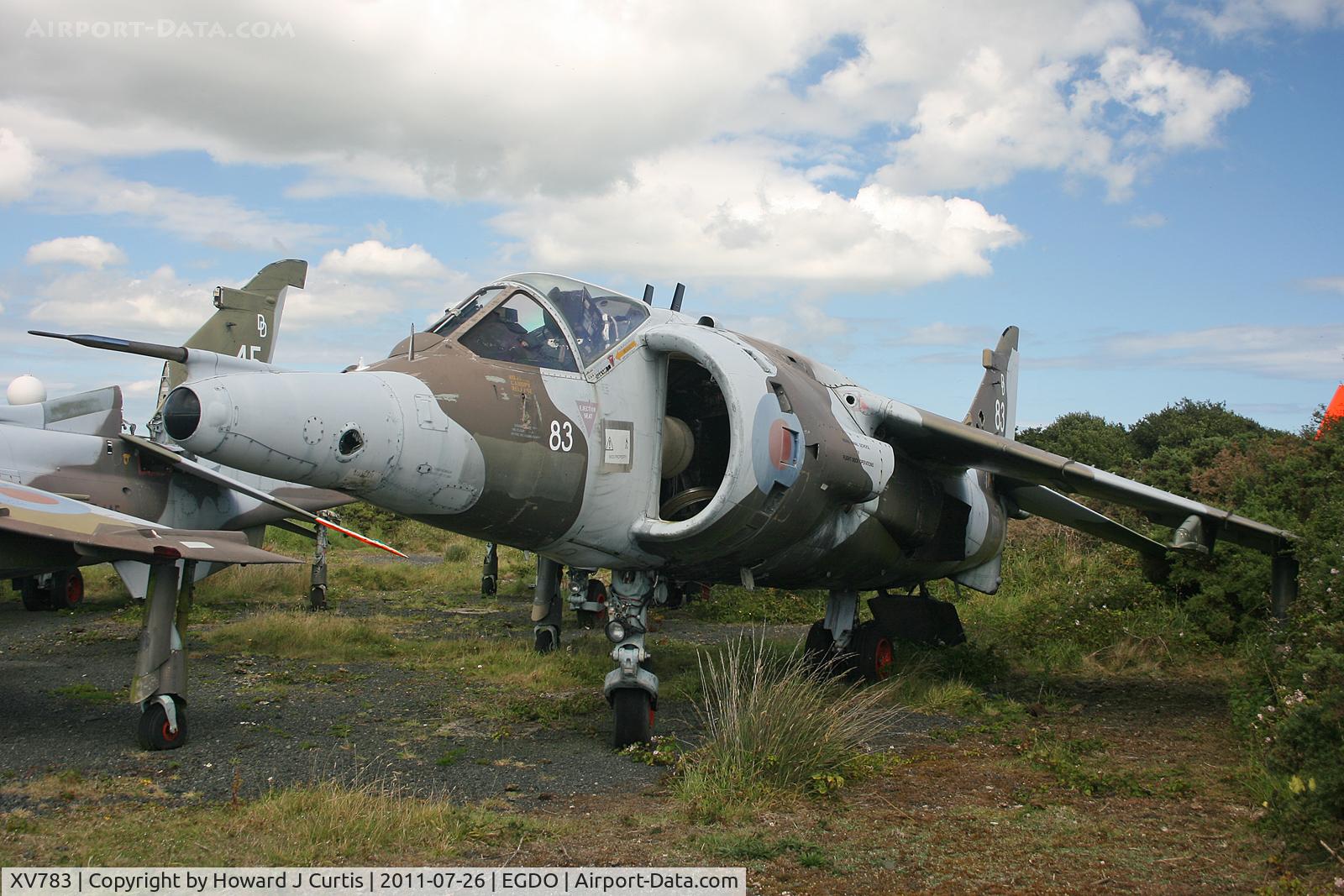 XV783, 1970 Hawker Siddeley Harrier GR.3 C/N 712033, Coded 83-DD. At the Fire School, Predannack.