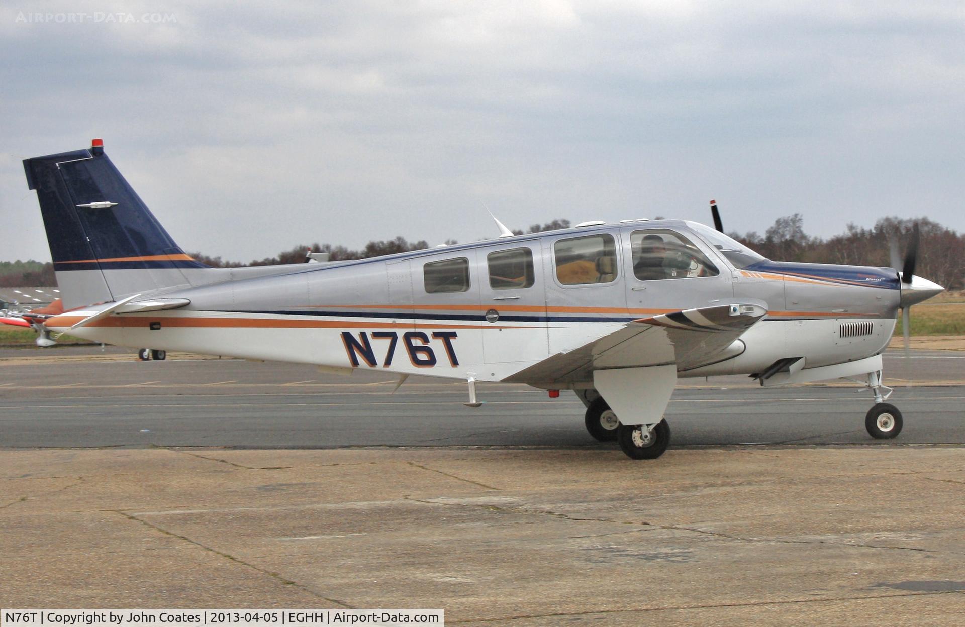N76T, Hawker Beechcraft Corp G36 Bonanza C/N E-3901, Being parked at Airtime North