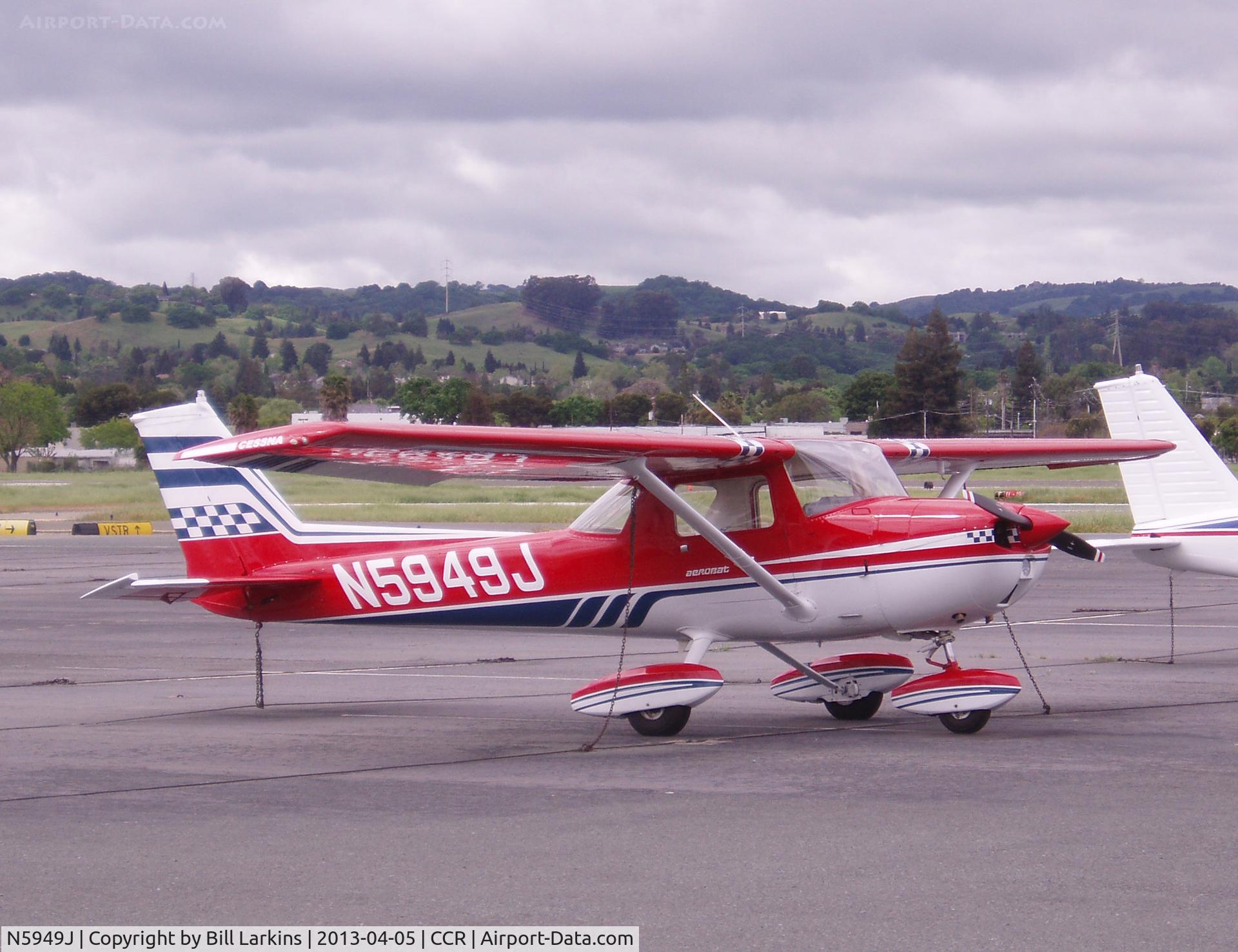 N5949J, 1973 Cessna A150L Aerobat C/N A1500401, Visitor on a day with beautiful clouds.