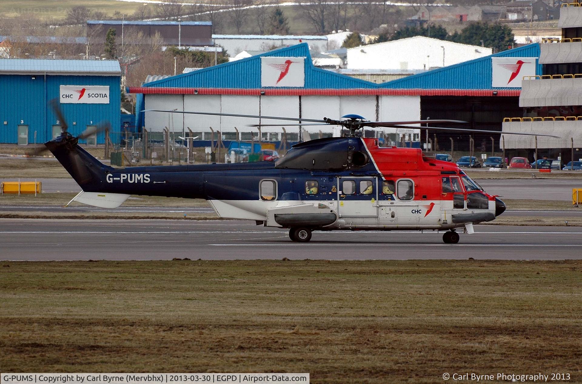 G-PUMS, 2000 Eurocopter AS-332L2 Super Puma Mk2 C/N 2504, Taken from 'The Mound' near Bond Helicopters.