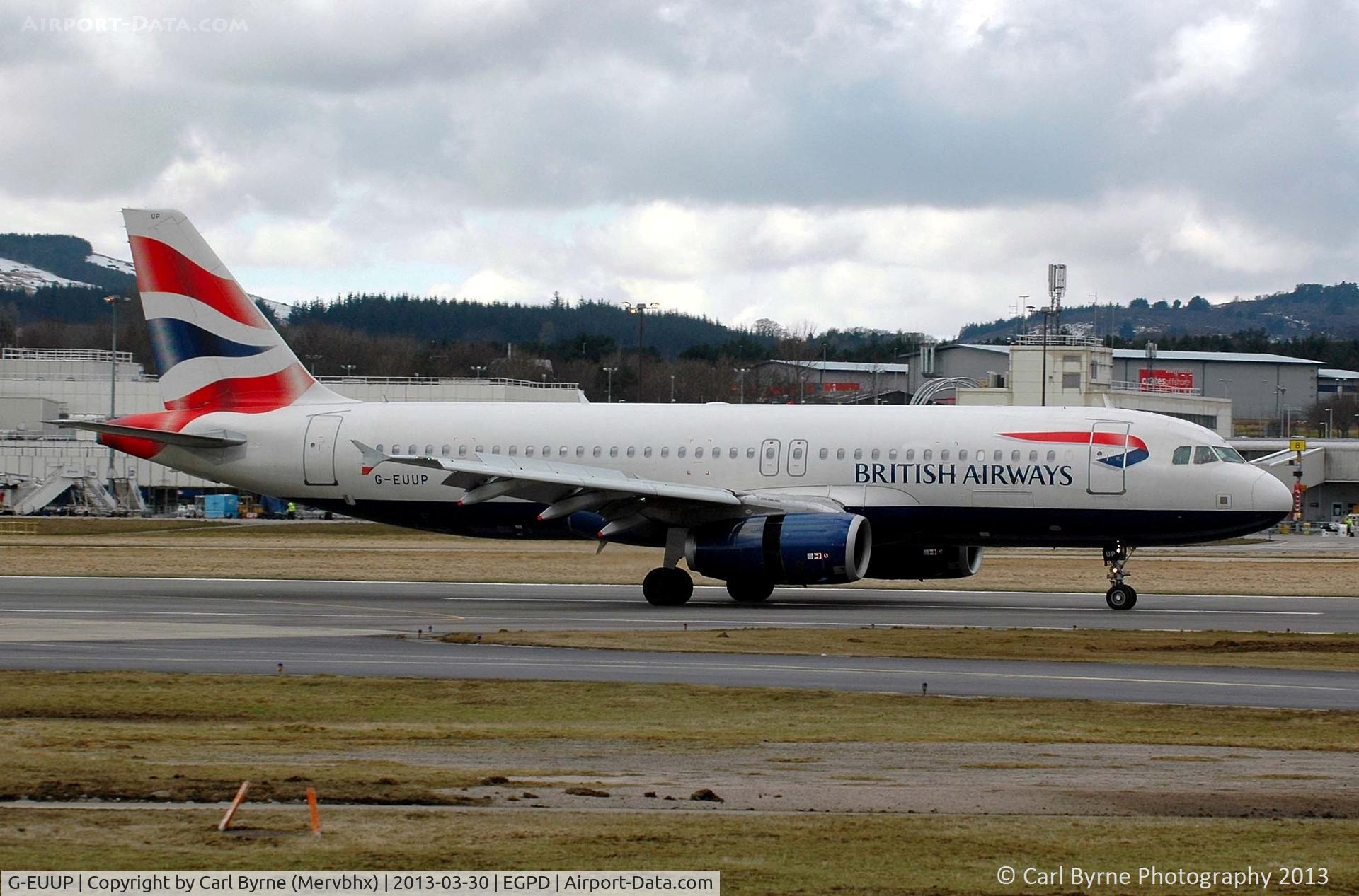 G-EUUP, 2003 Airbus A320-232 C/N 2038, Taken from 'The Mound' near Bond Helicopters.