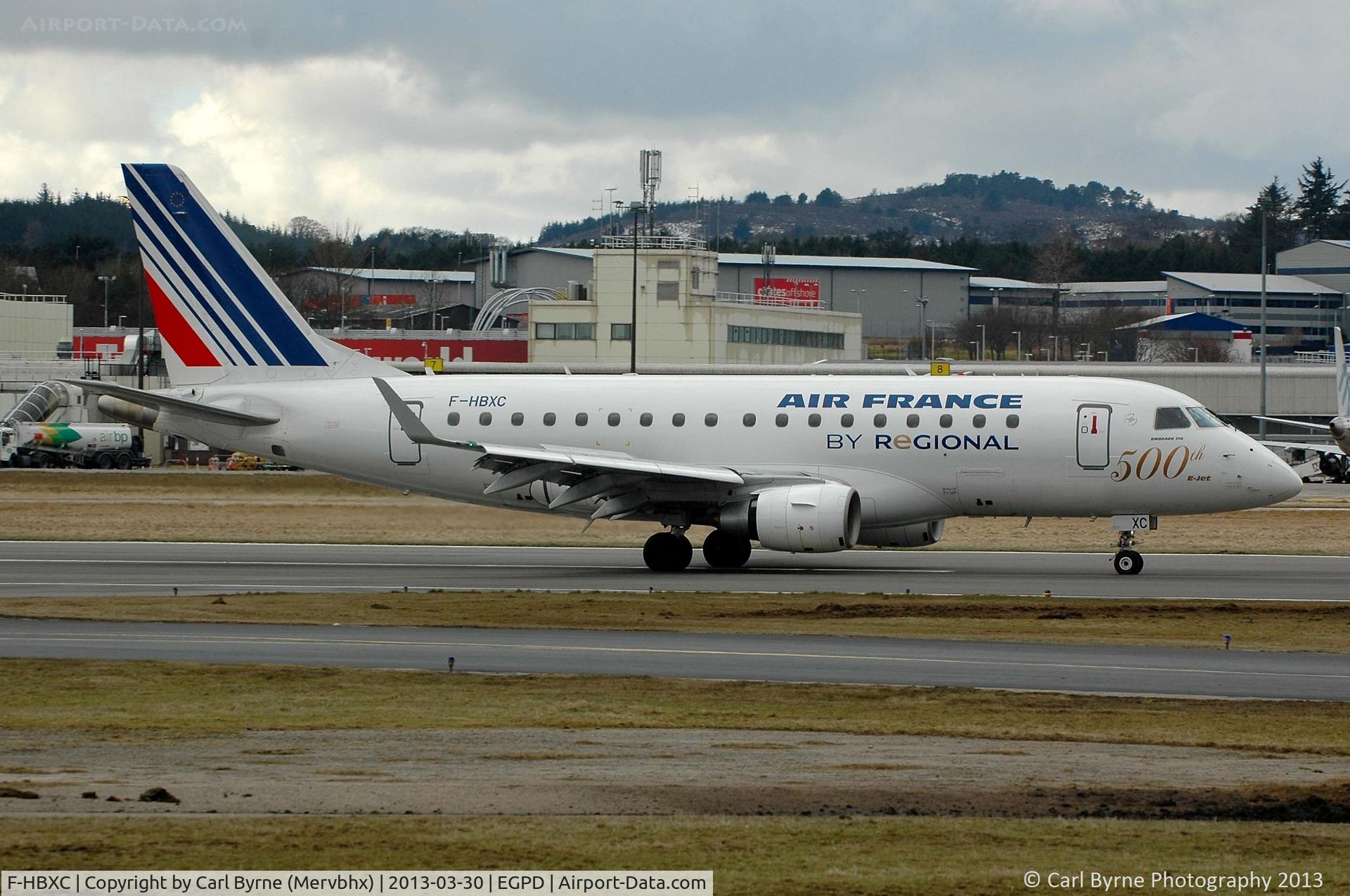 F-HBXC, 2008 Embraer 170ST (ERJ-170-100ST) C/N 17000263, Taken from 'The Mound' near Bond Helicopters.