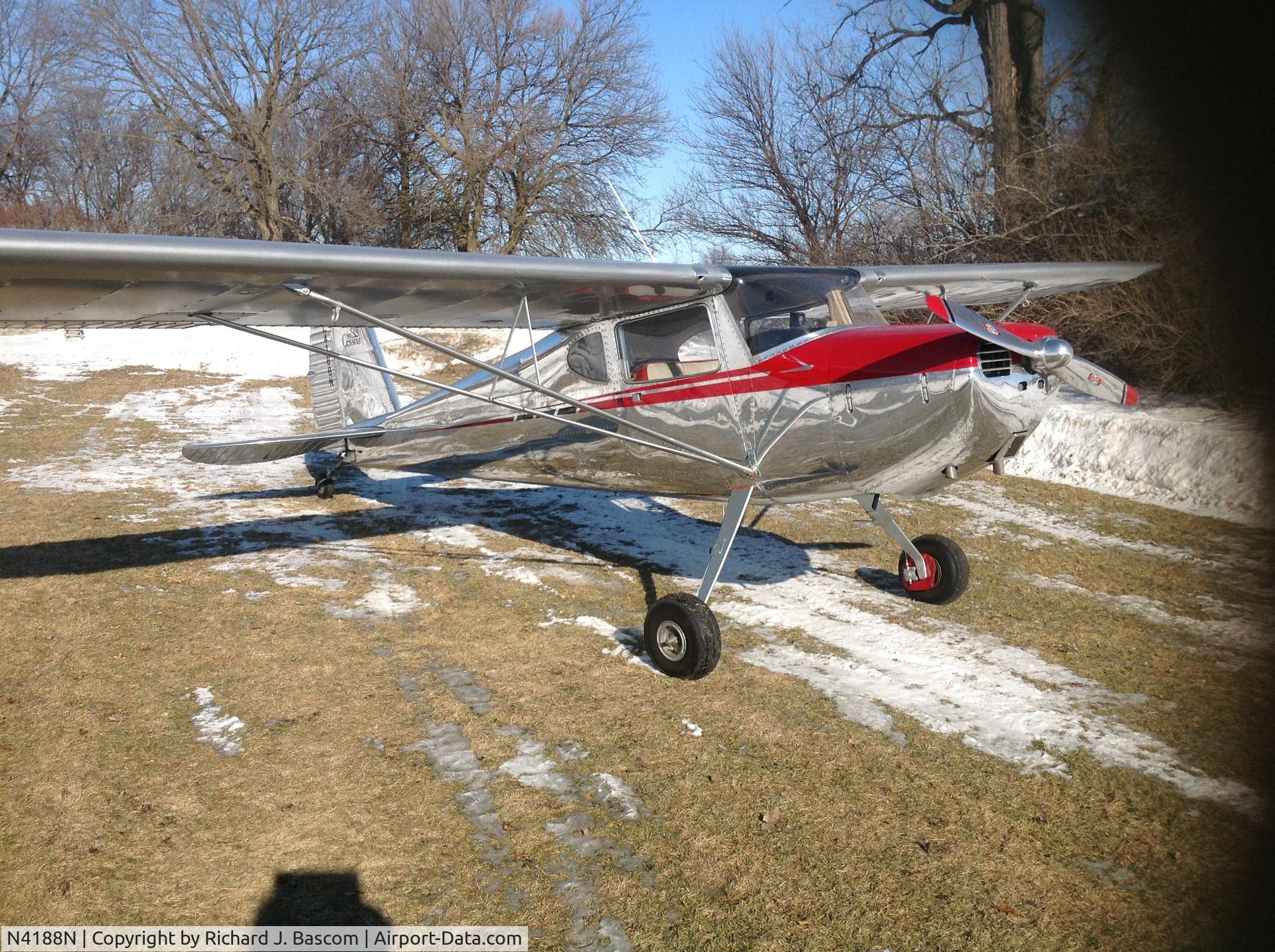 N4188N, 1947 Cessna 140 C/N 13659, Photo taken at a private landing strip in Elkhart, Iowa, where this airplane currently resides.
