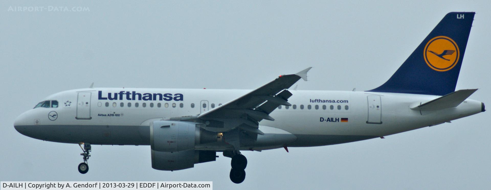 D-AILH, 1997 Airbus A319-114 C/N 641, Lufthansa, is here approaching RWY 25L at Frankfurt Int´l (EDDF)